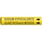 Brady SODIUM HYPOCHLORITE Pipe Marker, 0.8125in H x 0.8125in W, Fits Pipes 0.75in Dia. Thru 1.375in Dia. 4124-A - alternate 1