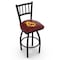 Holland Bar Stool Co 36" Blk Wrnkl Arizona State Swivel Bar Stool, Jailhouse Back, Sparky L01836ArizSt-S - alternate 1