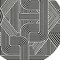 Homeroots 8' Black And Ivory Round Abstract Washable Indoor Outdoor Area Rug 594907 - alternate 5