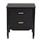 Baxton Studio Marisela Black Wood Nightstand with Gold Handles 260-14262-ZORO - alternate 8