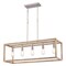Vaxcel Pratt 5-Light Linear Chandelier, Two-Tone Brushed Nickel, Farmhouse Cage, 34-In. Wide H0332 - alternate 1