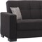 Homeroots 87" Black Microfiber Convertible Futon Sleeper Sofa And Toss Pillows With Storage 607093 - alternate 8