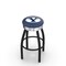 Holland Bar Stool Co 30" Blk Wrinkle Brigham Young Swivel Bar Stool, Chrome Ring L8B3C30BrigYn - alternate 1