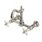 Kingston Brass Two-Handle Wall Mount Bridge Kitchen Faucet, Brushed Nickel KS2448PX - alternate 1