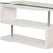 Homeroots 55" Clear and White Glass Mirrored L Shape Executive Desk 286409 - alternate 5