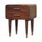 Homeroots 22" Brown Solid Wood Two Drawer Nightstand 701713 - alternate 9