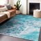 Homeroots 10' X 14' Teal Blue And Ivory Abstract Washable Indoor Outdoor Area Rug 618327 - alternate 6