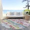 Homeroots 8' Green Ivory And Purple Round Striped Washable Indoor Outdoor Area Rug 589184 - alternate 8