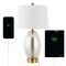 Jonathan Y Reese 26.5" 1-Outlet Contemporary Style Iron/Glass LED Table Lamp w/USB Charging Port, Silver/Brass G JYL4054A - alternate 7