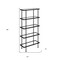 Homeroots 68" Black Metal And Glass Five Tier Standard Bookcase 527595 - alternate 4