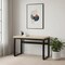 Homeroots Adjustable Natural and Black Wood and Metal Sled Computer Desk 490017 - alternate 9