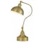 Homeroots 25" Antiqued Brass Metal Lantern Desk Lamp With Antiqued Brass Dome Shade 524725 - alternate 7