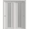 Sartodoors Sliding Closet Bypass Doors 36 x 96 inches, BASIC 4906 White with Black Glass, Rails Hardware Set BASIC4906DBD-WS-3696 - alternate 1