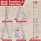 Wrightmaster 17 ft. Aluminum Multi-Position Ladder with Wheels and Stabilizer Bar, 330 lbs. Load Capacity Red ZOR-17FT-RD - alternate 6