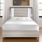 Homeroots Beige White And Chrome Wood Upholstered Lighted Queen Bed Frame 564757 - alternate 1