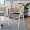 Leisuremod Ervilla Dining Arm Chair with Leather Seat and White Steel Base in Black ECW-20GR-L - alternate 10