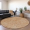 Homeroots 8' Copper And Beige Round Abstract Washable Indoor Outdoor Area Rug 599744 - alternate 6