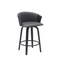 Armen Living Diana 26in Swivel Black Wood Counter Stool in Gray Faux Leather LCDIBABLKGRY26 - alternate 1