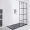 Fab Glass And Mirror Madeira French Style Grid Pattern Glass Shower Door, Matte Black, 34inin x 72in GSD-34-72ORB - alternate 8