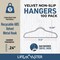 Lifemaster Velvet Non-Slip Hangers, Heavy Duty, 360 Deg Swivel Hook, Space-Saving, Black, 100PK LMGR100Y - alternate 6