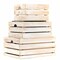 Homeroots Set of Three Organic Whitewash and Natural Distressed Wood Stacking Milk Crates, 3PK 471955 - alternate 1