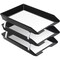 Acrimet Facility 3 Tier Letter Tray Front Load Letter Size Desktop File Organizer Plastic Black 265.4 - alternate 6