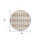 Homeroots 8' Taupe And Ivory Round Geometric Washable Indoor Outdoor Area Rug 577123 - alternate 7