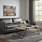 Homeroots 47" Natural and Gray Metal Sled Coffee Table With Shelf 490566 - alternate 4