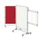 Ghent 57''H X 40''W Nexus Mobile Jr. Partition, Porcelain Magnetic Whiteboard W/ Fabric Tackboard, Red NEX223MFP-98 - alternate 3
