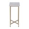 Homeroots 21" White and Gold Distressed Marble and Iron Square End Table 634867 - alternate 6