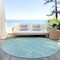 Homeroots 8' Turquoise And Teal Blue Round Abstract Washable Indoor Outdoor Area Rug 588800 - alternate 7