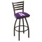 Holland Bar Stool Co 36" Blk Wrinkle Northwestern Swivel Bar Stool, Ladder Back L01436Nthwst - alternate 1