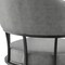 Homeroots Gray And Black Upholstered Faux Leather Open Back Dining Arm Chair With Wheels 569405 - alternate 9