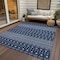 Homeroots 8' X 10' Navy Blue And Denim Blue Tribal Washable Indoor Outdoor Area Rug 582575 - alternate 7