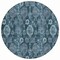 Homeroots 8' Teal Blue And Sky Blue Round Damask Washable Indoor Outdoor Area Rug 588198 - alternate 8