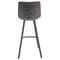 Leisuremod Elland Modern Upholstered Leather Bar Stool with Iron Legs and Footrest, Grey, 2PK ES29GR2 - alternate 8