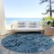 Homeroots 8' Gray Round Oriental Washable Indoor Outdoor Area Rug 563750 - alternate 7