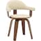 Leisuremod Modern Wooden Dining Chair, Walnut Color Frame in Cream, Brivo Collection BC22CR - alternate 1