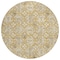 Homeroots 8' Gold Gray And Beige Round Floral Washable Indoor Outdoor Area Rug 595951 - alternate 7