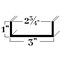 Brunner Aluminum U Channel 1" x 3" x 1/8", Fits 2-3/4", 6063-T5 (C41648), 6 Foot Satin Anodized C41648 S6 - alternate 2