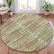 Homeroots 8' Khaki And Olive Green Round Striped Washable Indoor Outdoor Area Rug 631541 - alternate 4