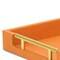 Homeroots 16" Orange And Gold Faux Shagreen Handmade Serving Tray With Handles 625650 - alternate 8