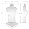 Azar Displays Female White Plastic Bust, Torso Mannequin, on 12in Square Silver Metal Base for Counter 900520-WHT - alternate 7