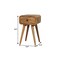 Homeroots 19" Oak Solid Wood Round One Drawer Nightstand 722588 - alternate 2