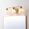 Jonathan Y Lydia 24" 3-Light Farmhouse Cottage Metal LED Vanity Light with Frosted Glass Shades, Brass Gold JYL7551B - alternate 8
