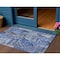 Homeroots 3' X 5' Navy Blue And Sky Blue Village Houses Washable Indoor Outdoor Area Rug 577847 - alternate 1