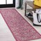Jonathan Y Tela Bohemian Textured Weave Floral Fuchsia/Light Gray 2 ft. x 10 ft. Indoor/Outdoor Runner Rug SMB100G-210 - alternate 1
