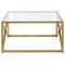 Homeroots 32" Gold Glass And Steel Square Coffee Table 520960 - alternate 8