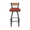 Holland Bar Stool Co Revelle 30in Swivel Bar Stool with Pewter Finish, Medium Back and Graph Poppy Seat 881 - alternate 7