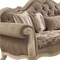 Homeroots 35" Gray Velvet Floral Sofa And Toss Pillows With Beige Legs 348641 - alternate 5